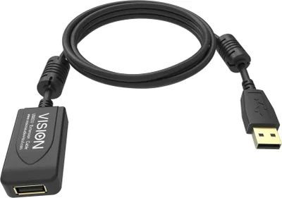 Image de Vision TC 5MUSBEXT+/BL- Câble USB 2.0 5 m USB A Noir