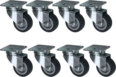 Produktbild von 8 Stück 50 mm Transportrollen als Lenkrollen für Möbel