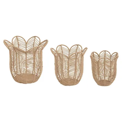 Obrázek produktu pro Bytové dekorace, 3 pletené květy FLORAL, 3 ks