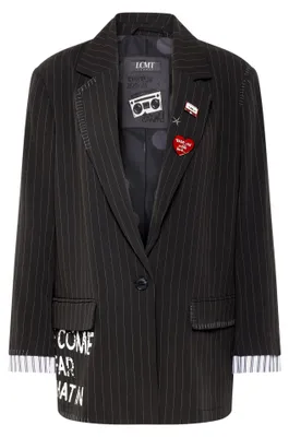 Produktbild von LCMT Serie Longblazer für Damen mit Nadelstreifen in Schwarz, Größe 36