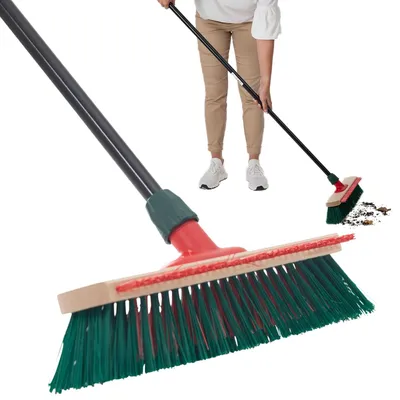 Produktbild von Novaliv Gartenbesen mit Stiel und Kratzleiste 40 cm Elaston Borsten Besen draußen Straßenbesen mit Stiel harte borsten Terassenbesen Hofbesen Stallbesen Kehrbesen Industriebesen Outdoor broom