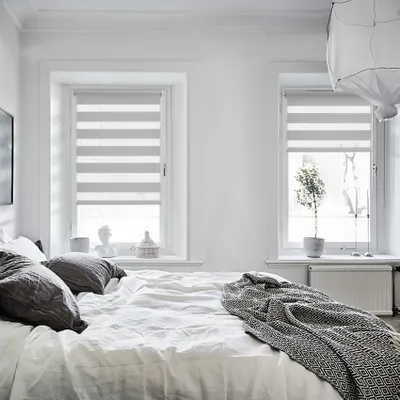 Produktbild von Allesin Doppelrollo Klemmfix ohne Bohren & mit Bohren Rollos für Fenster und Tür Grau 40x130 cm Duo Rollo Klemmrollo Sichtschutz