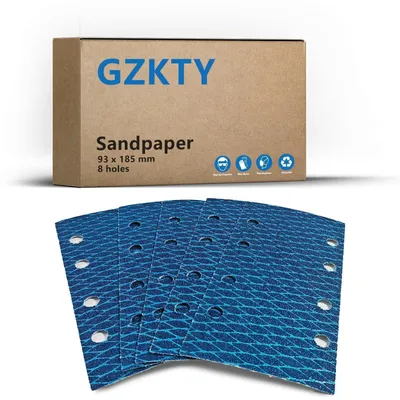 Produktbild von Schleifpapier Klett 93x185mm 60 Körnung 8 Löcher für Schwingschleifer 30 Stück