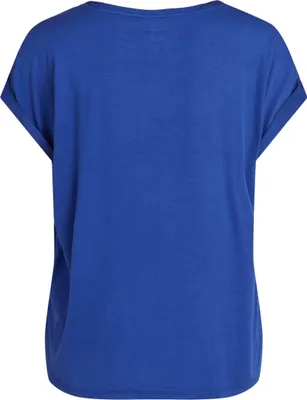 Zdjęcie produktu dla Szyfonowa Koszula T-Shirt Krótki Rękaw Podstawowy Błyszczący Top VIELLETTE | 44