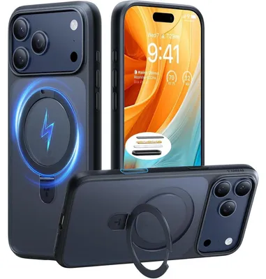 Produktbild von Schutzhülle für iPhone 17 Pro Max mit MagSafe, Militärschutz, Ständer, Schwarz