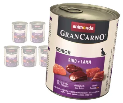 Produktbild von Animonda GranCarno Senior 6x800g Nassfutter für Hunde mit Rind und Lamm