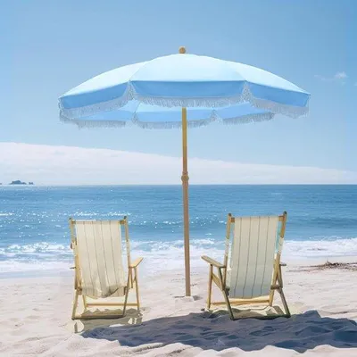 Immagine prodotto di Ombrellone da spiaggia robusto da 2 m con ancoraggio a sabbia e borsa per il trasporto