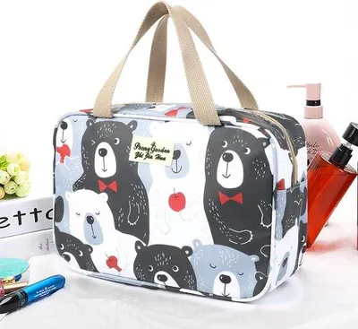 Productafbeelding van Toilettas voor op reis, make-up tas, toilettas, grote draagbare waterdichte cosmetische scheertas, make-up organizer voor toiletartikelen, opbergtas voor in de badkamer voor vrouwen, meisjes, dames