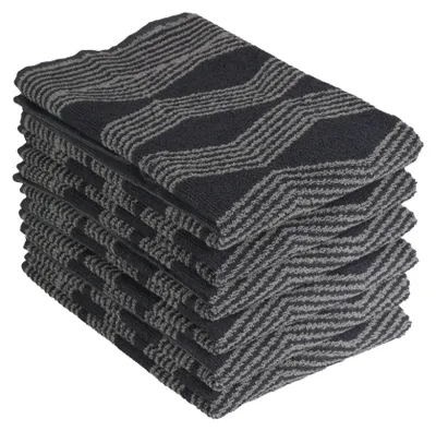 Produktbild von DoubleDry Küchentücher Baumwolle - 50x50cm - Frotteetücher -   - Hochwertige Küchenhandtücher - Graphic, Grau