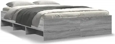 Produktbild von vidaXL Bettgestell Grau Sonoma 140x200 cm Holzwerkstoff