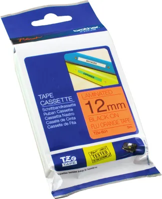Produktbild von Brother TZE-B31, Schwarz auf leuchtend Orange, TZe, Grau, Wärmeübertragung, China, 5 Jahr(e)