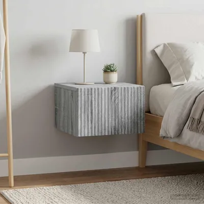 Produktbild von vidaXL Wandmontierter Nachttisch 2 Stk. Sonoma-Grau 33 x 34,5 x 20 cm