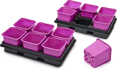 Produktbild von Garronda Anzuchtset Anzuchttöpfe mit Untersetzer Pflanzen im Innenbereich GD-0064 (27x18 cm; Rosa; 2 Stück)