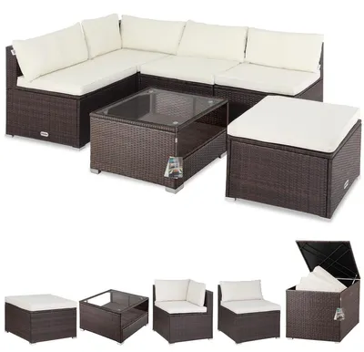Immagine prodotto di CASARIA® Lounge Tavolo da Giardino Set Polyrattan Mobili da Esterno Inclusi Cuscini 318L Gruppo di Seduta Terrazza Balcone Salottino Outdoor