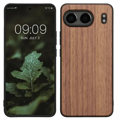 Produktbild von kwmobile Handyhülle für OnePlus Nord 4 5G Hülle Holz - Case mit TPU Bumper - Stoßfestes Hardcase - Schutzhülle Cover in Dunkelbraun