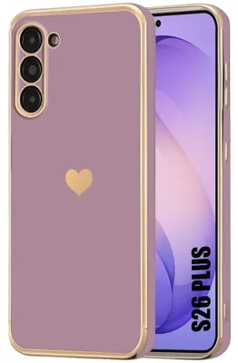 Image de Coque pour Samsung Galaxy S26 Plus, Protection TPU Motif Cœur Antichoc Anti-Rayure Souple Violet