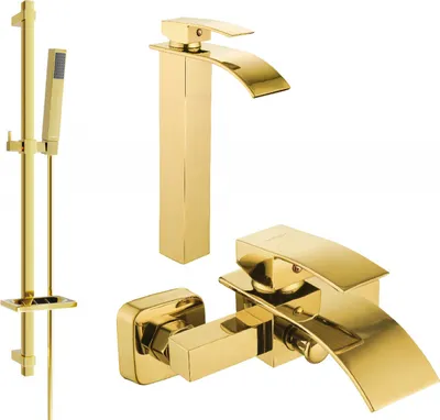 Produktbild von Mexen Aries DQ77 Badewannenset, Gold - 744813DQ77-50