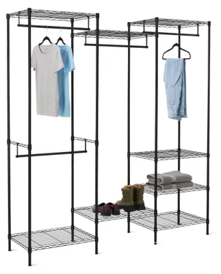 Produktbild von Hängendes Metallregal mit Ablagen, schwarz, 178 x 46 x 193 cm
