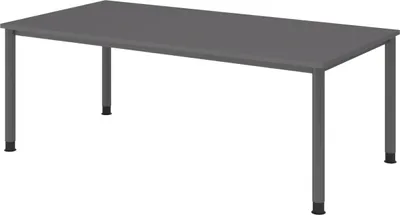 Produktbild von bümö Schreibtisch Serie-H - Nachbildung: Graphit, Gestell: Graphit, Größe:  200 x 100 cm
