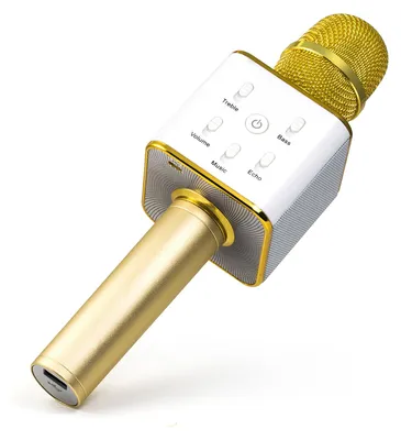 Produktbild von MusicMan BT-X31, Karaoke-Mikrofon, Kabellos, Bluetooth, 2400 MHz, Gold, Weiß, 6 W