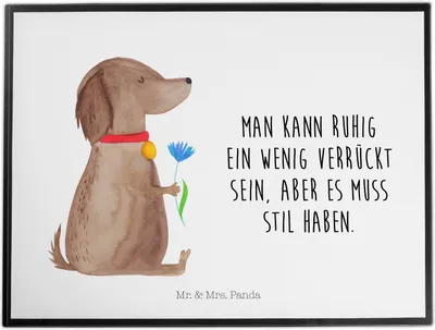 Produktbild von Mr. & Mrs. Panda Schreibunterlage Hund Blume - Weiß - Geschenk, schreibtischunterlagen, Stil, schreibtischmatte, Verrückt, Haha, Hunde, malunterlagen, Schreibtischauflage
