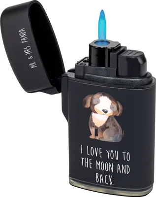Produktbild von Mr. & Mrs. Panda sturmfeuerzeug Hund Entspannen - Schwarz - Geschenk, Sprüche, Feuerzeuge, Liebe, Feuerzeug, Verliebt, Gasfeuerzeug, anzünder, Zünder, Süß