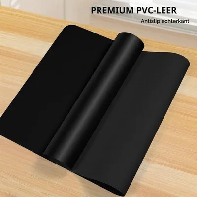 Productafbeelding van Bureaulegger, 90 x 43 cm Muismat van Kunstlederen, Antislip Multifunctionele Muismat voor Kantoor en Laptop, Beschermmat voor op het bureau voor op kantoor/Thuis (Zwart)