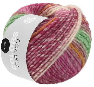 Produktbild von Lana Grossa - Colors For You 0156 orange pink weinrot fuchsia flieder jadegrün ocker ecru