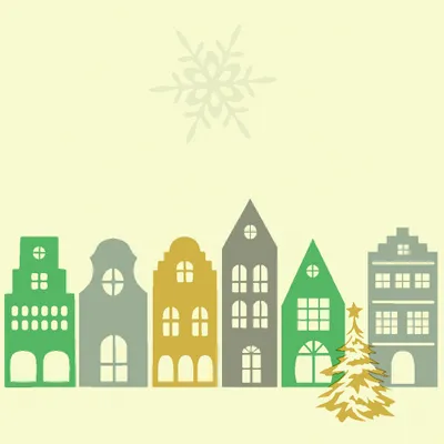 Produktbild von Airlaid Serviette Julika, 40 x 40 cm, 50 Stück - Mank - Weihnachtsserviette Weihnachtsdorf