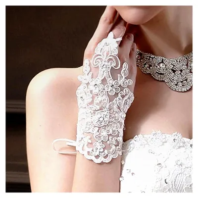 Produktbild von Spitzenhandschuhe für Damen in Weiß für Hochzeiten
