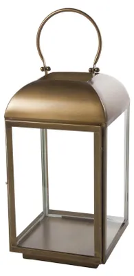 Lantaarn aus Messing, 25,5x25,5x47,75 cm, für Kerzen oder LED