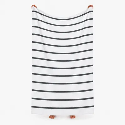 Produktbild von Komfortec Strandtuch 100x180 cm, Baumwolle, Großes Badetuch mit Streifen Design, Weich & Saugstark, Ideal für Strand, Pool und Urlaub