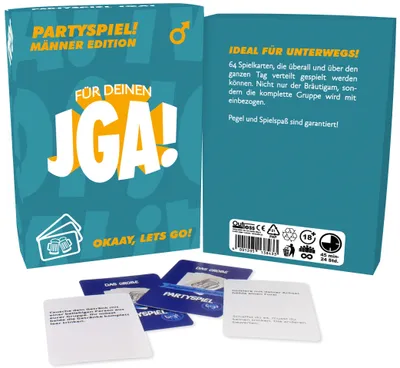 Produktbild von JGA Spiel für Männer Junggesellenabschied Kartenspiel mit 64 Karten Partyspiel