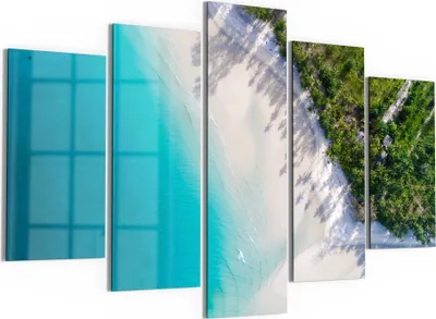Produktbild von DEQORI Glasbilder 5-tlg 150x100 cm 'Paradies von oben' Wandbilder XXL groß