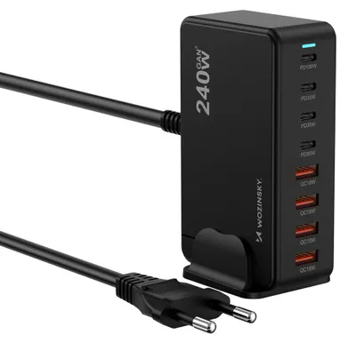 Image de Station de recharge Wozinsky 240 W GaN QC3 - noire