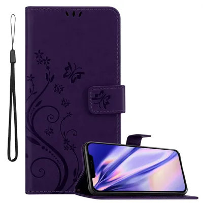 Produktbild von Cadorabo Hülle für Apple iPhone 13 Schutz Hülle in Lila Schutzhülle Handy Hülle Etui Case Blumen Flower