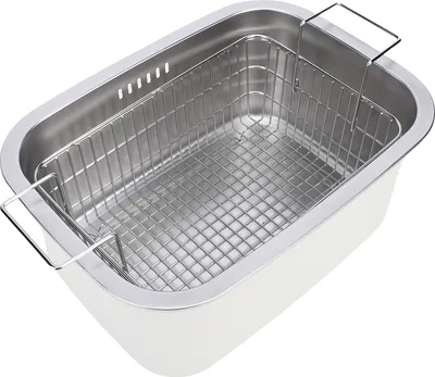 Produktbild von 304 Edelstahl-Spülbecken 7,5 l Mehrzweck-Spülbecken für Spülbecken Großes Gemüsewaschbecken Spülbecken mit Abtropfkorb Cremefarben