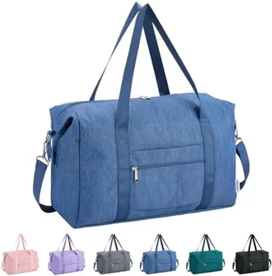 Produktbild von PolkaHome® Klappbare Handgepäck-Tasche – Wasserabweisend, 20 L, 40x20x25 cm, Blau