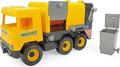 Image de Camion poubelle jaune 42 cm Middle Truck in a box