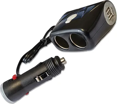 Produktbild von Doppelsteckdose/Verteiler | SAE J563 + USB | 12-24V | 10A | 65cm Kabel