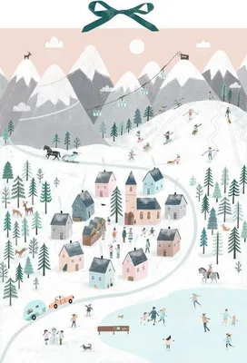 Produktbild von Wand-Adventskalender - Winterpanorama
