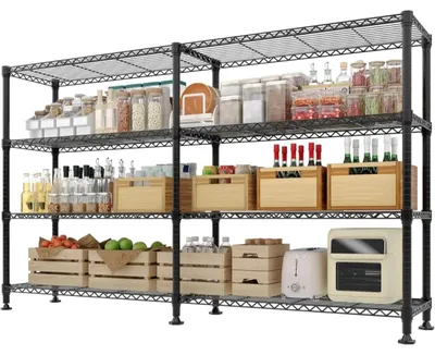 Zdjęcie produktu dla Półka metalowa, regulowana, wysoka nośność, 4 koła o średnicy 40 cm