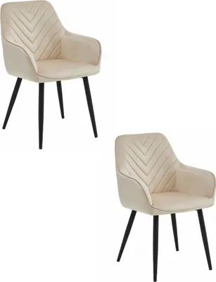 Immagine prodotto di Sedia NANA - velluto beige / gambe nere x 2