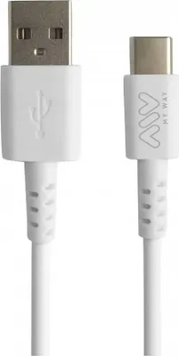 Immagine prodotto di Myway, caricabatterie 12W con cavo da 1m USB-A a USB-C a ricarica rapida, bianco