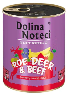 Zdjęcie produktu dla Mokra karma dla psa Dolina Noteci Superfood sarna i wołowina puszka 800 g