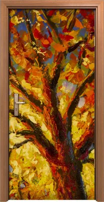 Produktbild von Türposter 90x200 cm Türaufkleber Türtapete Türfolie Klebefolie Landschaft Herbst Baum Kunst