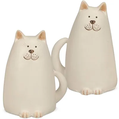 Immagine prodotto di Set di 2 statuette decorative in poliresina per gatti da giardino 9 x 12 cm