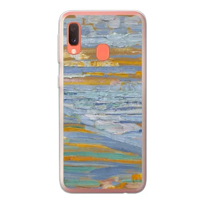 Produktbild von MuchoWow® Handyhülle Schutzhülle Hülle für Samsung Galaxy A20e Blick auf den Strand und die Seebrücke von den Dünen aus - Piet Mondrian Silikon Softcase Handy Hülle - Abdeckung