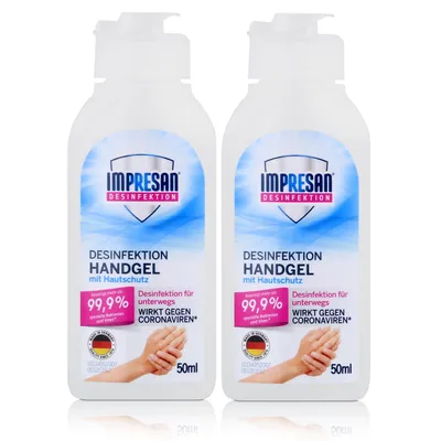Produktbild von Impresan Desinfektion Handgel 50ml - Mit Hautschutz (2er Pack)