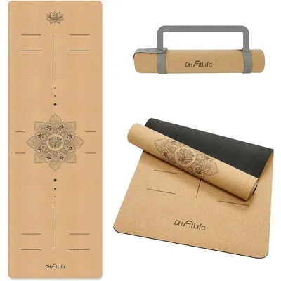 Produktbild von Yogamatte Pilatesmatte Naturkautschuk - Rutschfest - Leicht - Mit Tragegurt